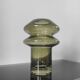 Sculptural vase in olive green glass