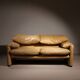 Leather Seating Group ‚Maralunga‘ by Vico Magistretti for Cassina