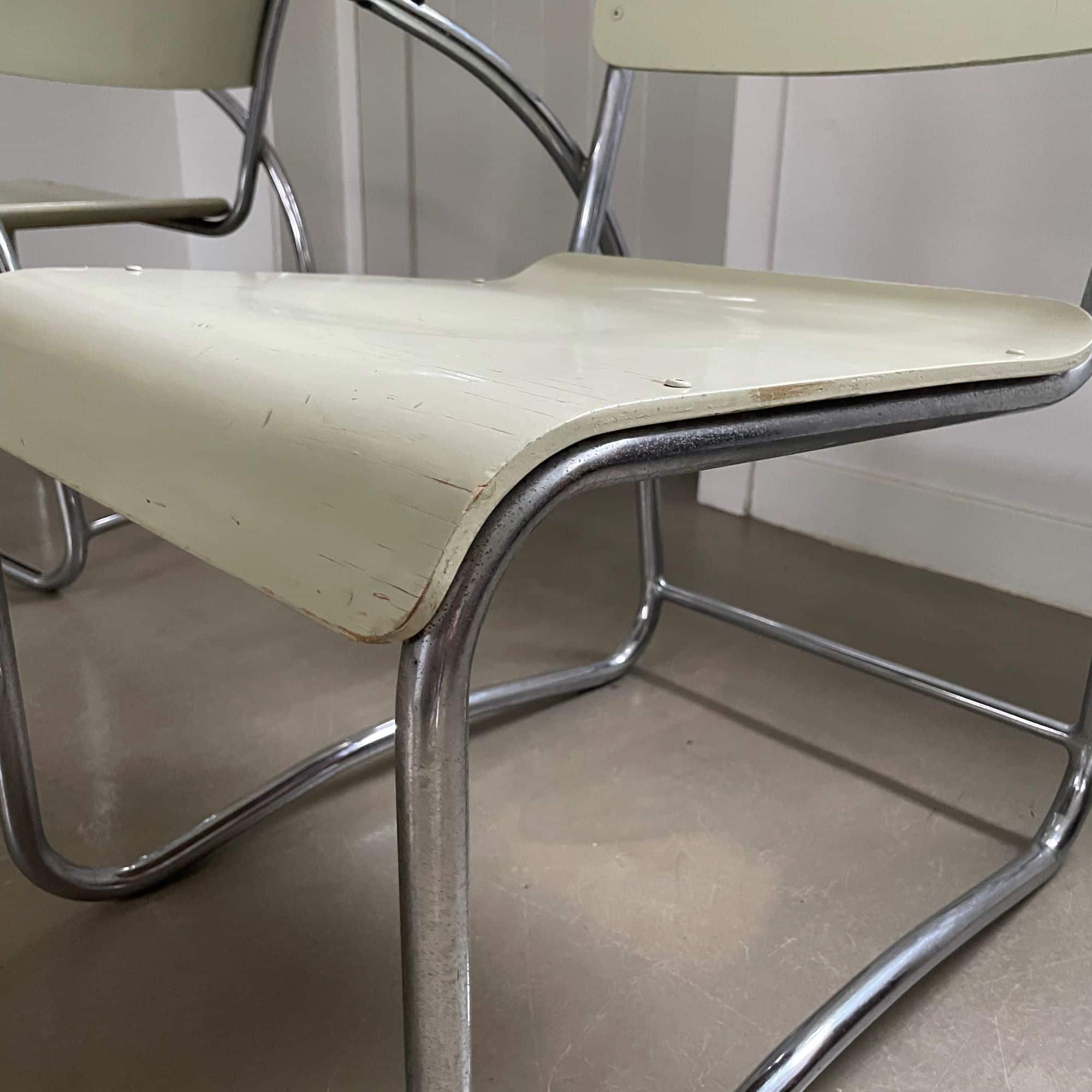 Bauhaus style arm chairs, easy chairs, Auping, The Netherlands, 1930s