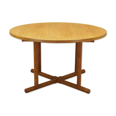 Table ronde en frêne, design danois, années 1960, production : Danemark