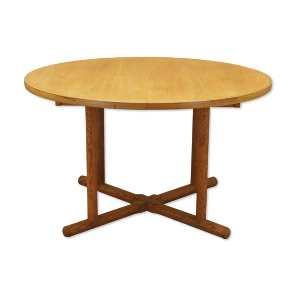 Table ronde en frêne, design danois, années 1960, production : Danemark