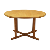 Table ronde en frêne, design danois, années 1960, production : Danemark
