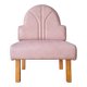 Chauffeuse vintage dossier éventail – Style Art Déco – Rose poudré