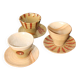 Set of 3 ceramic cups and their saucers – handmade