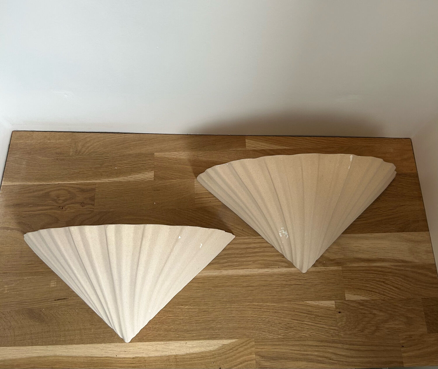 Pair of vintage wall lamp plaster, France 1980