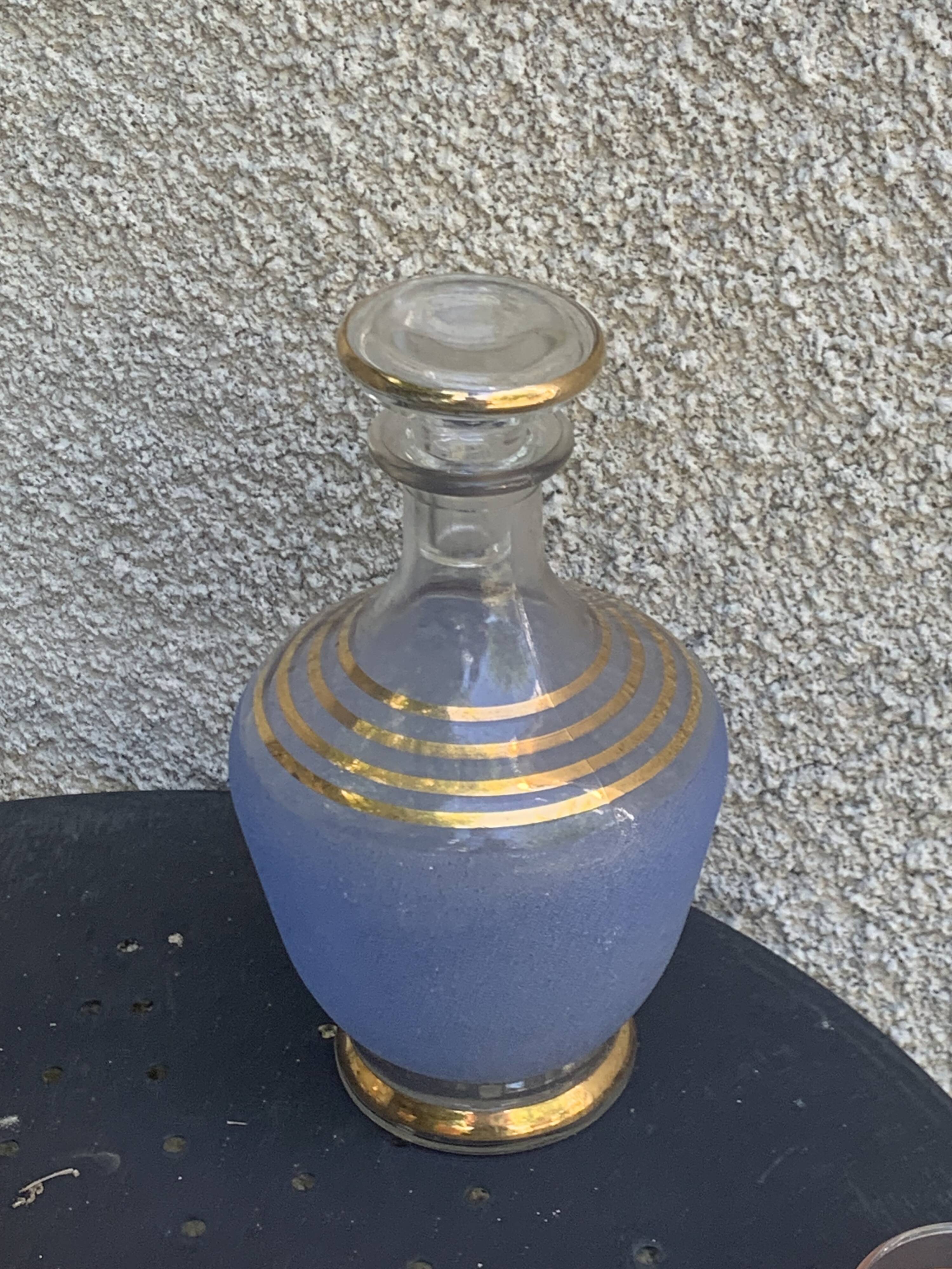 Liqueur set, Porto, consisting of a blue granite carafe and 6 glasses