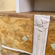 Chevet style Art Déco en bois peint en rose poudré