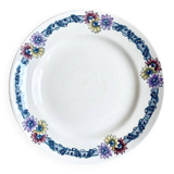 Assiette sur pied / Longchamp / terre de fer polychrome