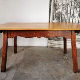 Table de ferme, en chêne massif, esprit chalet