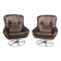 Pair of leather swivel armchairs by PEEM, Finland, 1970s