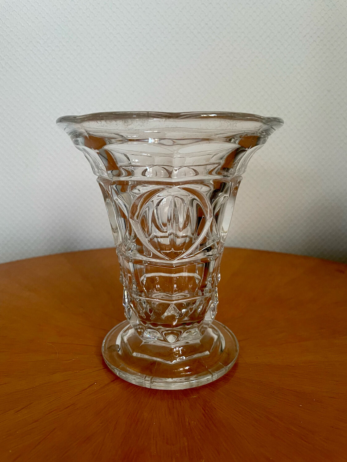 Vintage crystal glass vase 1960 1970