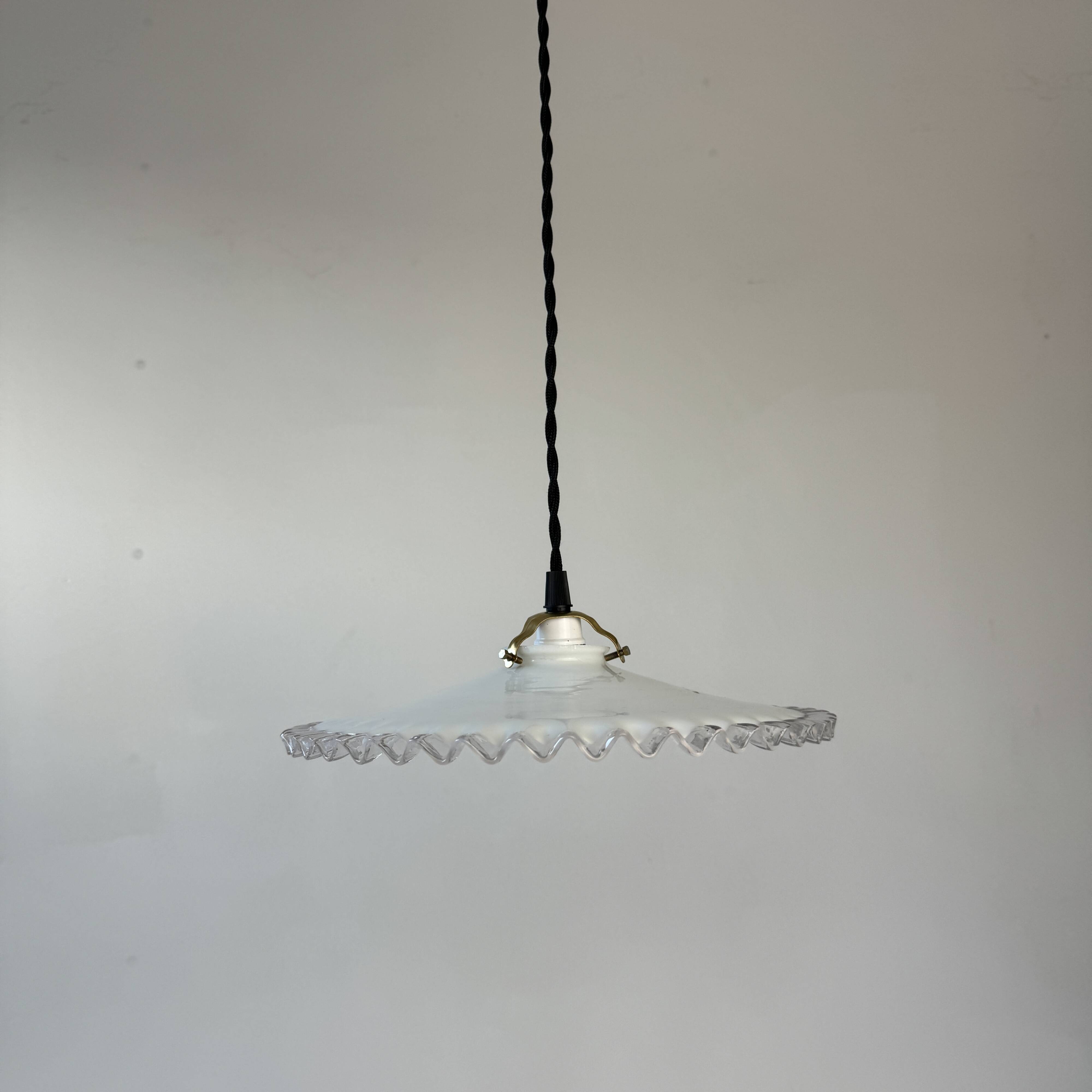 Old opaline laced suspension 25 cm vintage