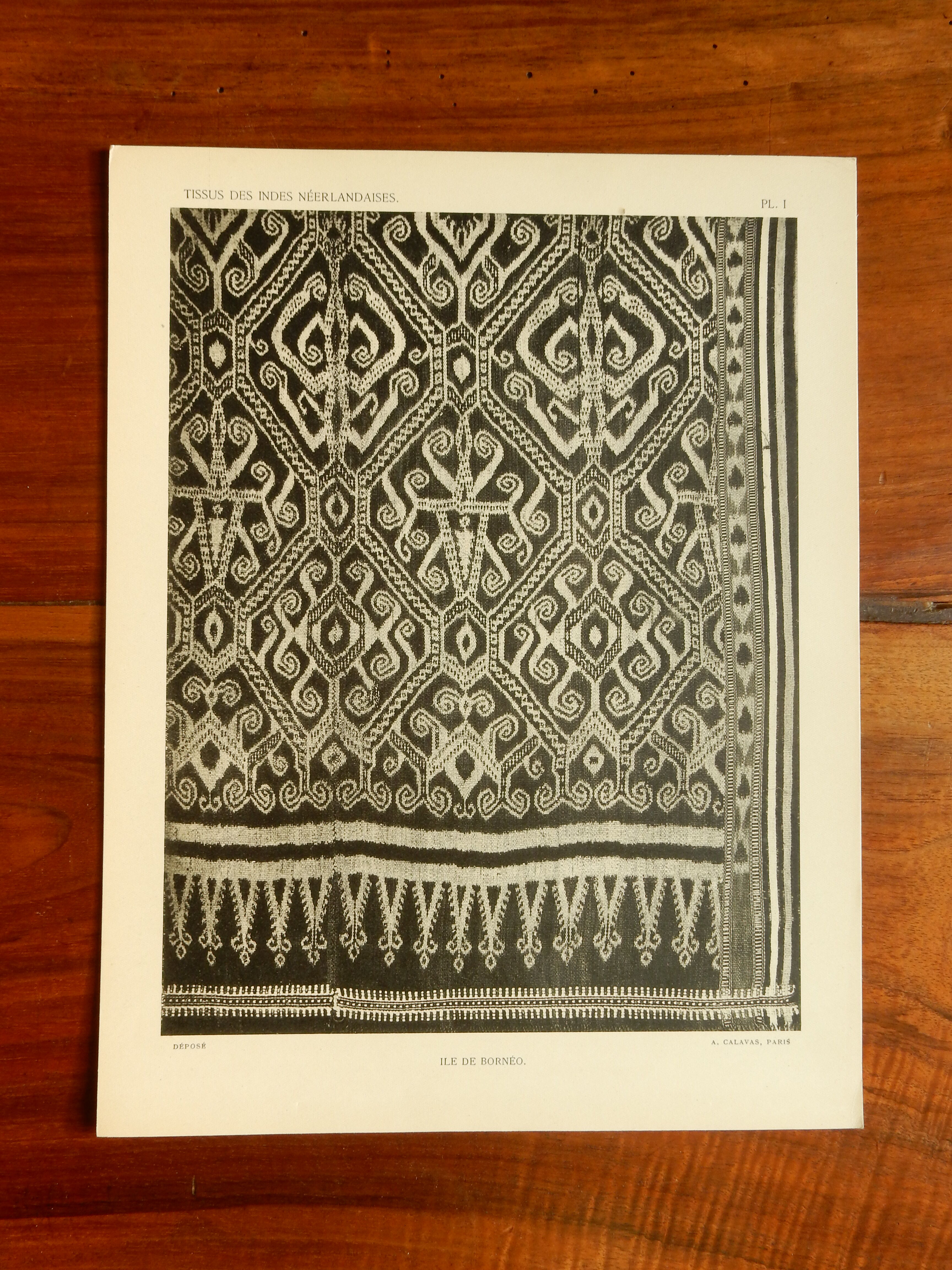 Old fabric board Ikät de Borné 1930