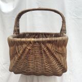 Wicker basket basket with vintage handle size: height -34cm- width -40cm - prof-29cm