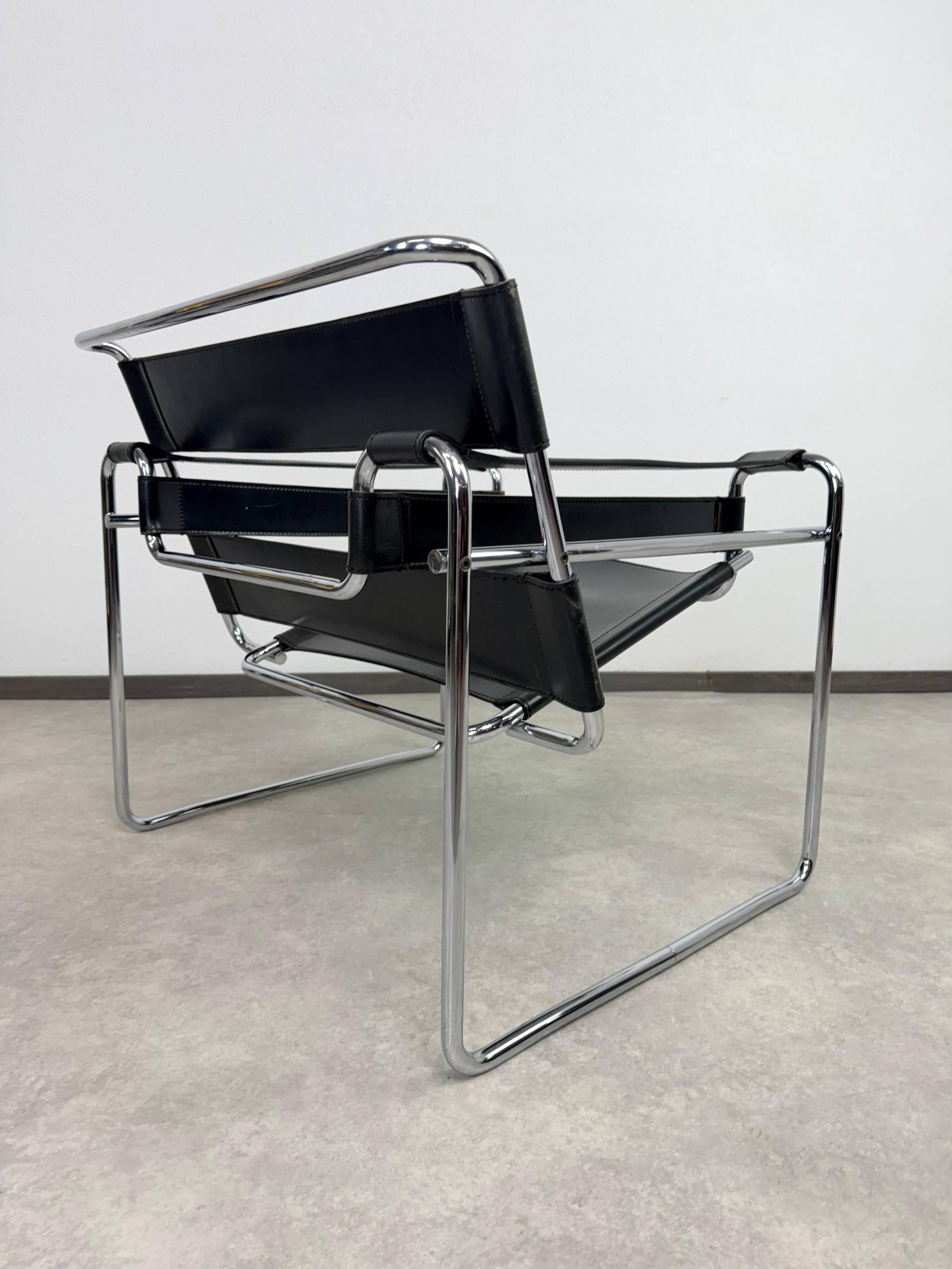 Authentic B3 "Wassily" chair by Marcel Breuer, Vintage, by Bononia, Italy