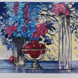Michel Henry: Bluish still life, original signed silkscreen print