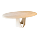 Oblong travertine dining table