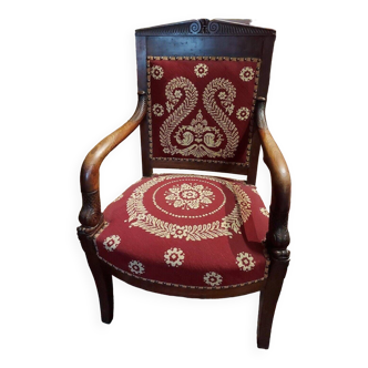 Empire style armchair in mahogany