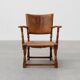 Leather and oak Armchair by Theo Ruth for Artifort, The Netherlands 1940s