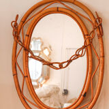 Rattan oval mirror - 73x58cm