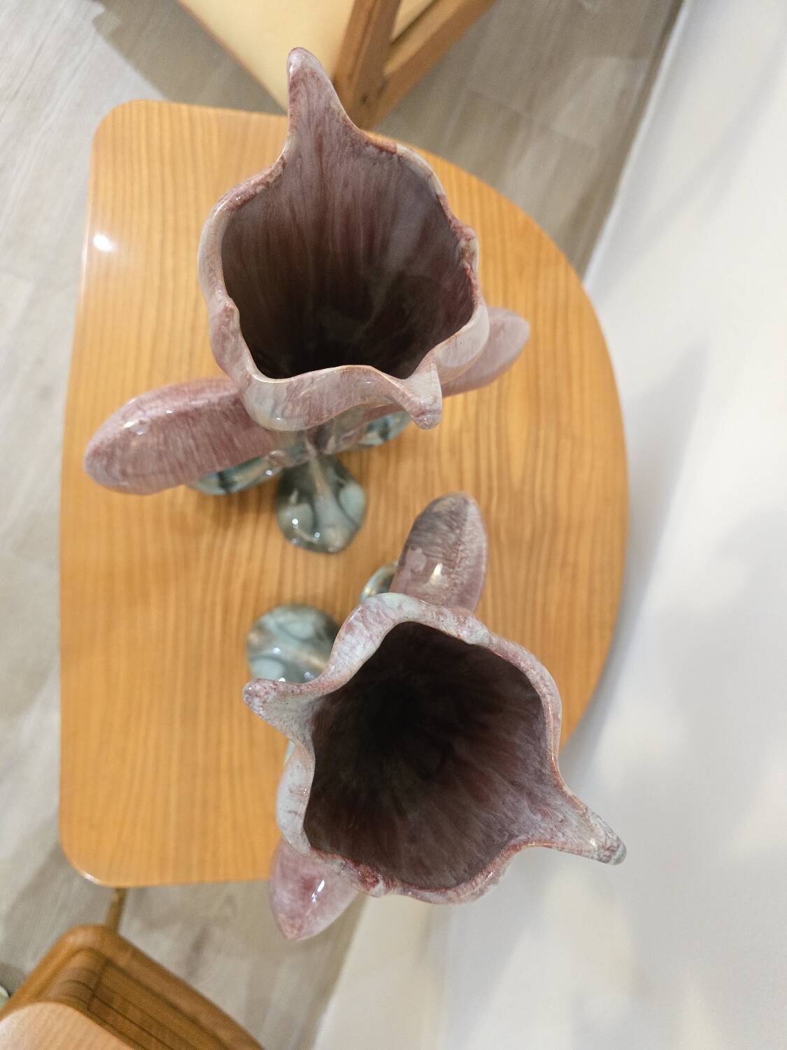 Pair of glazed ceramic vases