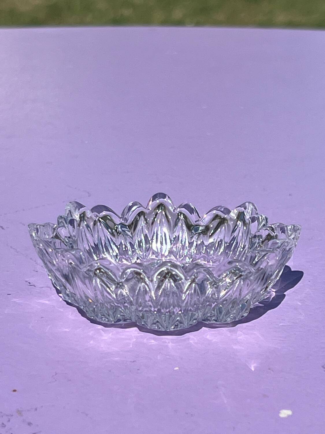 Small faceted cut crystal ashtray