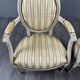 Pair of Medallion Armchairs in Louis XVI Style with Footrests, 20th Century