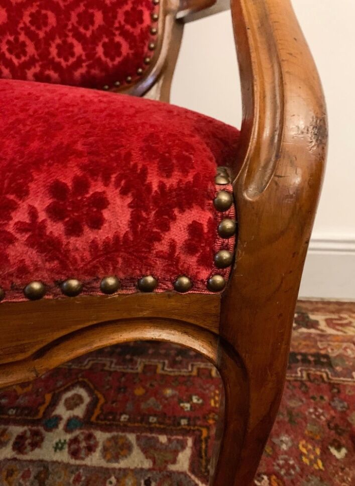 Louis XV Style Cabriolet armchair, circa 1850