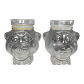 Pair of vintage jars candy jar bear head