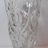 Transparent faceted crystal vase