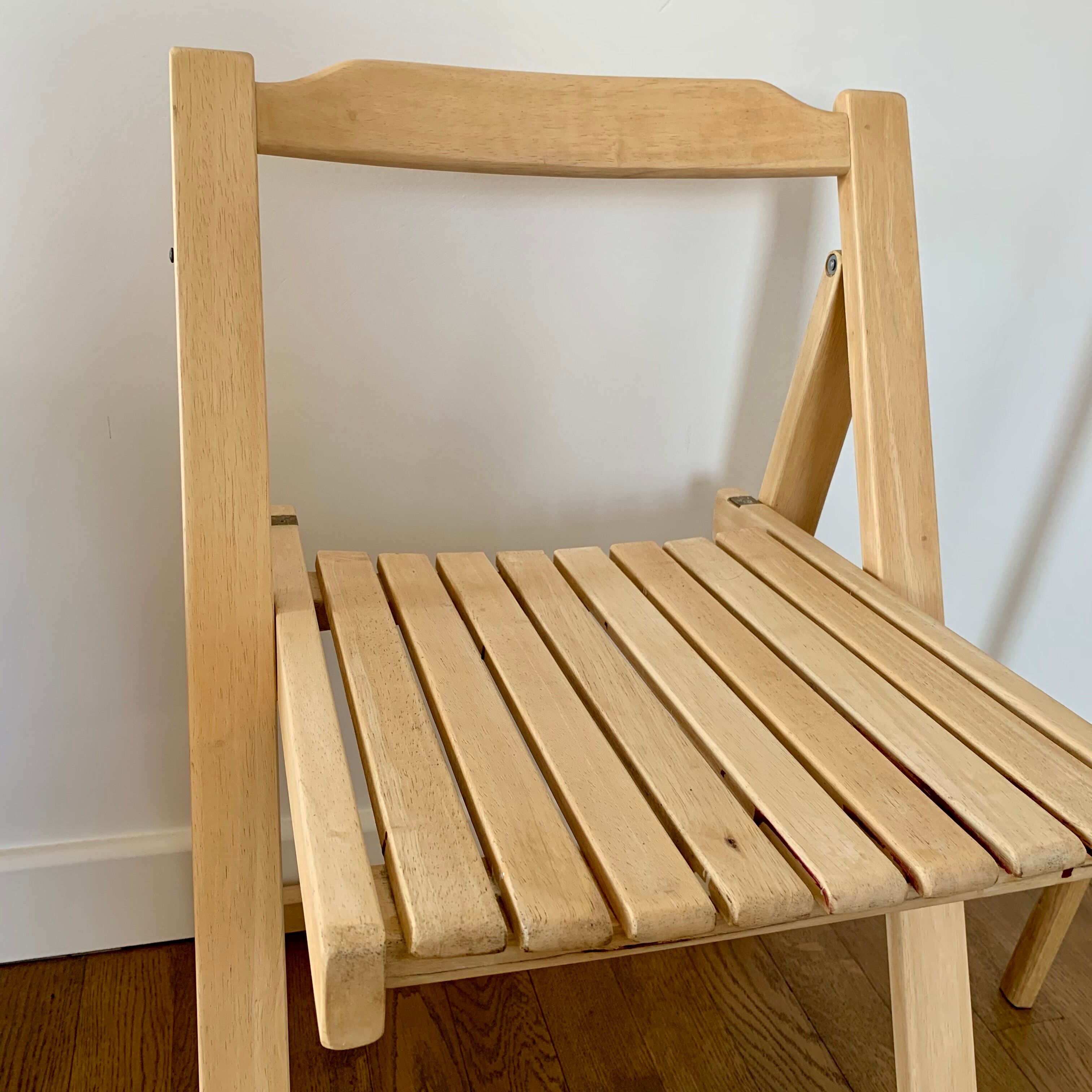 Vintage light wood folding chair