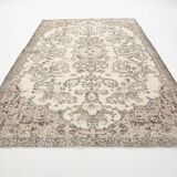 Brown & Cream Floral Vintage Rug, 195x302Cm