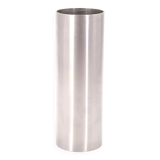 Large minimalist cylindrical steel vase, 1970s