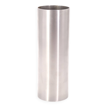 Large minimalist cylindrical steel vase, 1970s