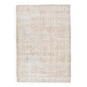 5x12 Pastel Beige Pink Turkish Vintage Area Rug, 160x375Cm