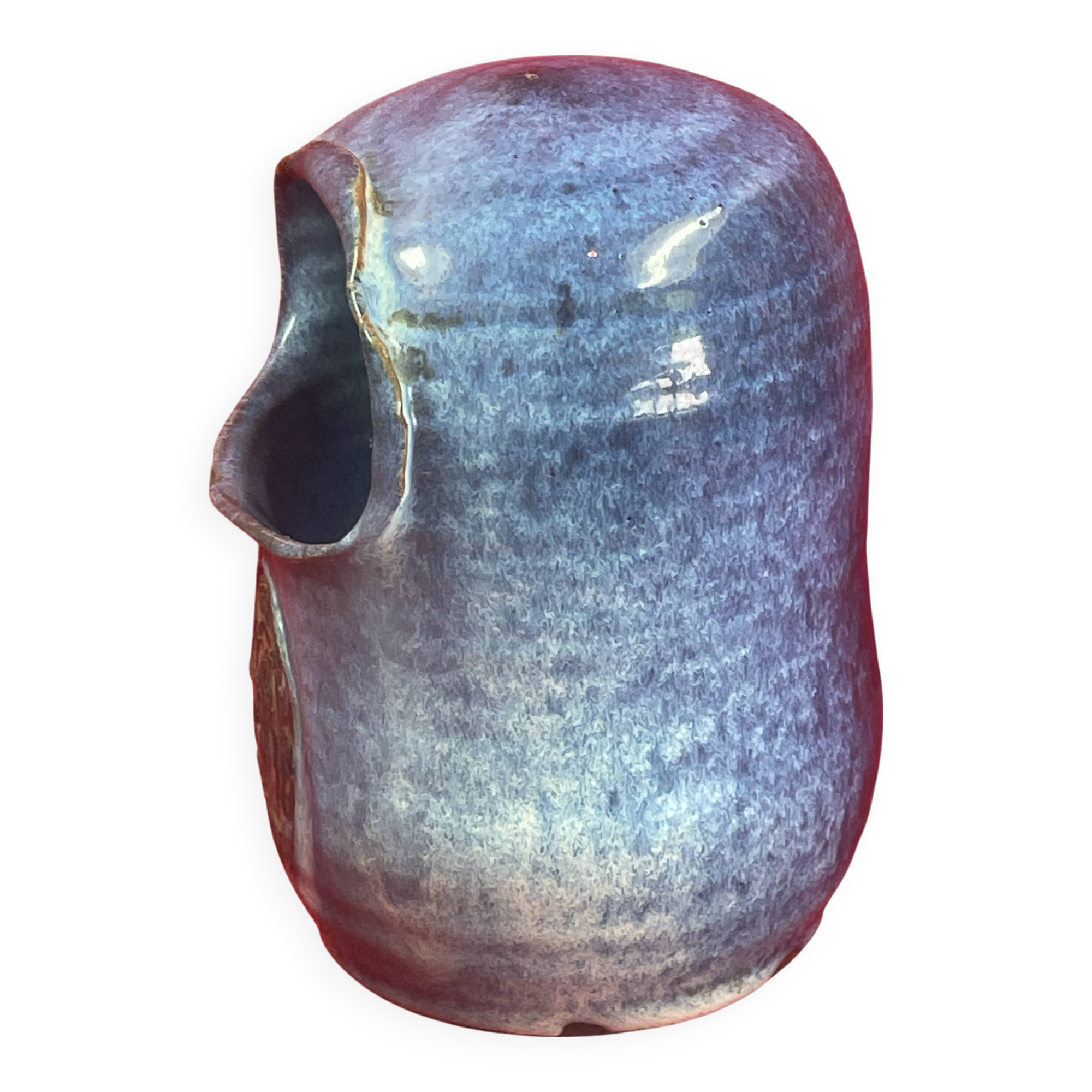 Salt box, Guérande ceramic salt box, signature to identify - 19 cm