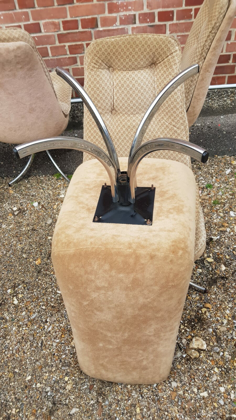 Series of 6 velvet chairs, Gastone Rinaldi 1970