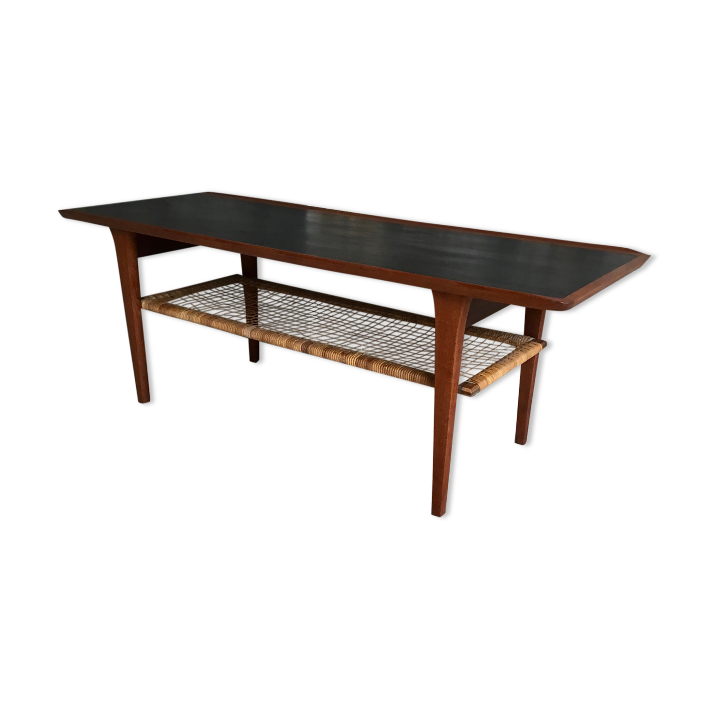 Table basse scandinave en teck mobelintarsia