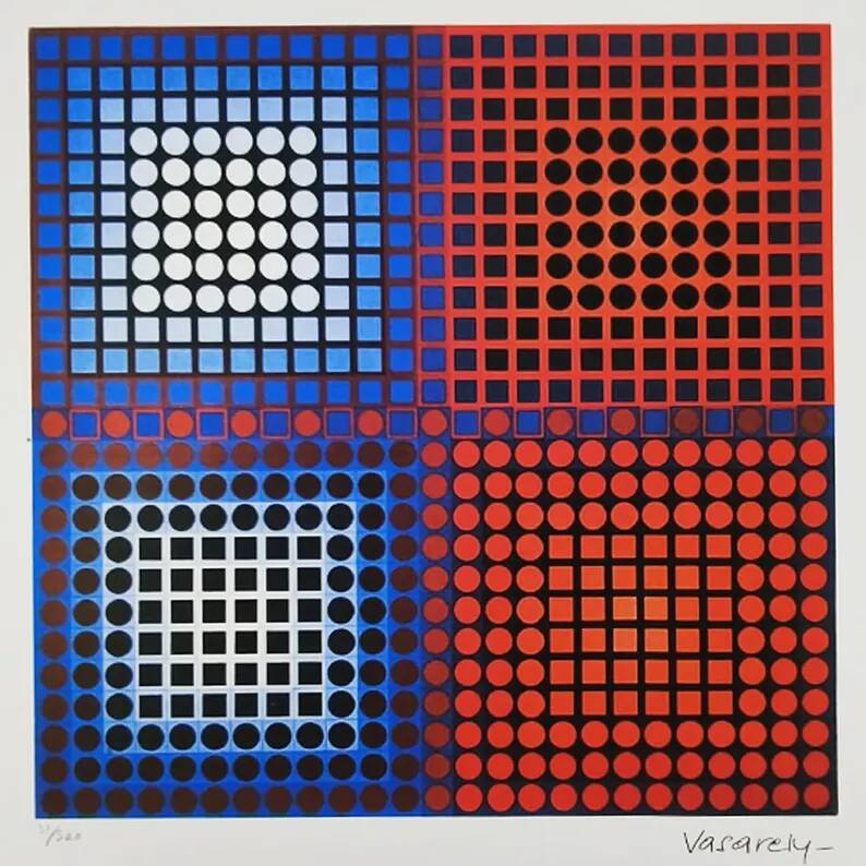 1970s Victor Vasarely Limited numbered Edition Lithograph.