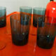 Lemonade glasses with magnetized tray, 70s' vintage