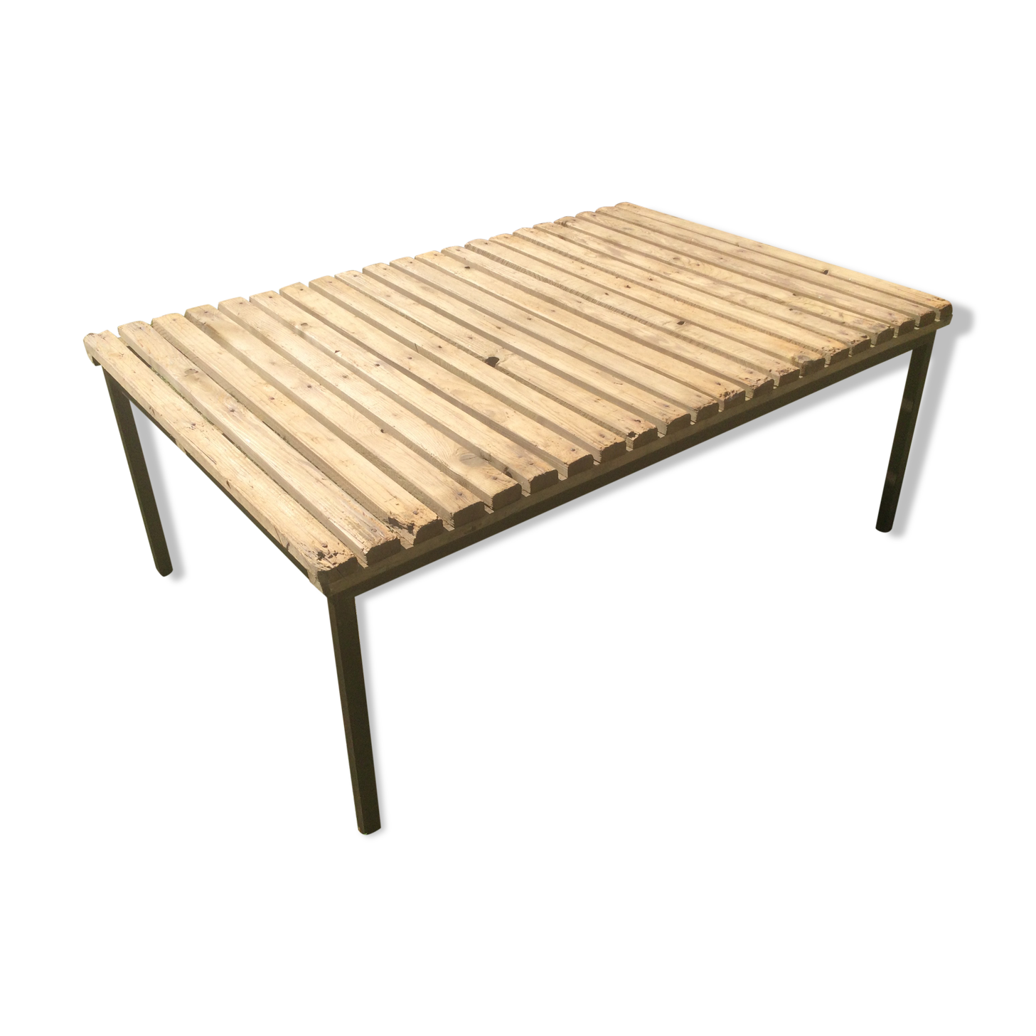 Wood and iron coffee table