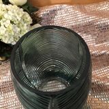 Green glass vase, leaf shape