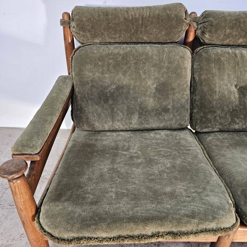 Canapé en chêne trois places par E. Merthen, Ire Møbler, Suède, années 1960