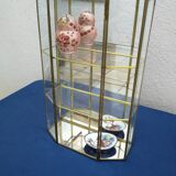 Vintage glass and brass showcase