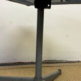 Pair of vintage metal and leatherette stools