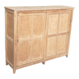 Parisian buffet 2 sliding doors raw wood oak