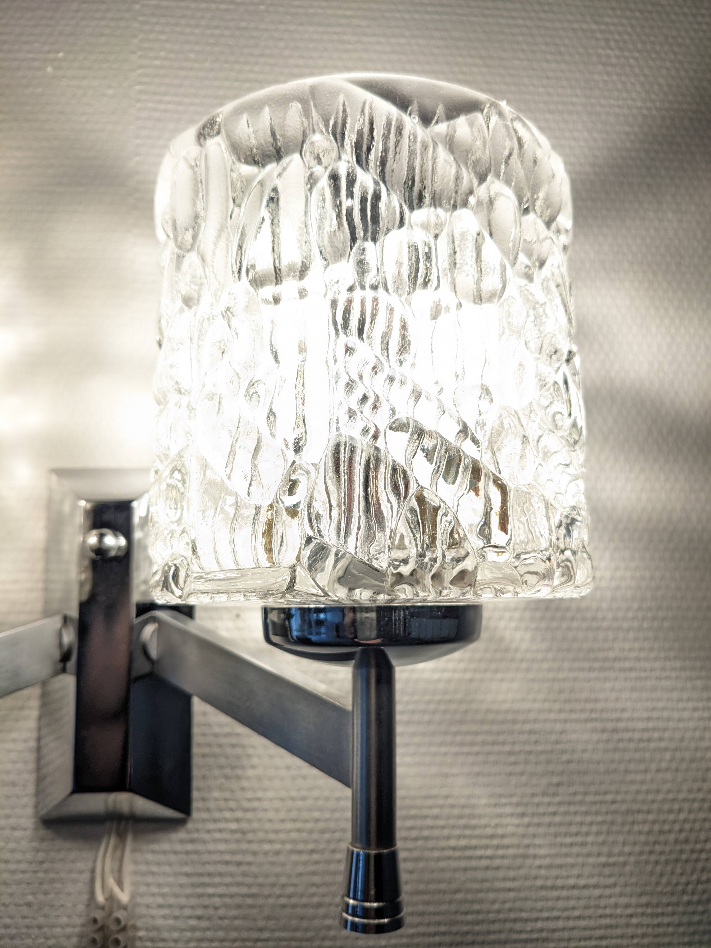 Pair of double Murano glass wall lights from the 60s/70s