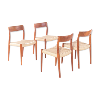Set of four chairs model 77 by Niels Otto Møller Denmark