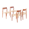 Set of four chairs model 77 by Niels Otto Møller Denmark