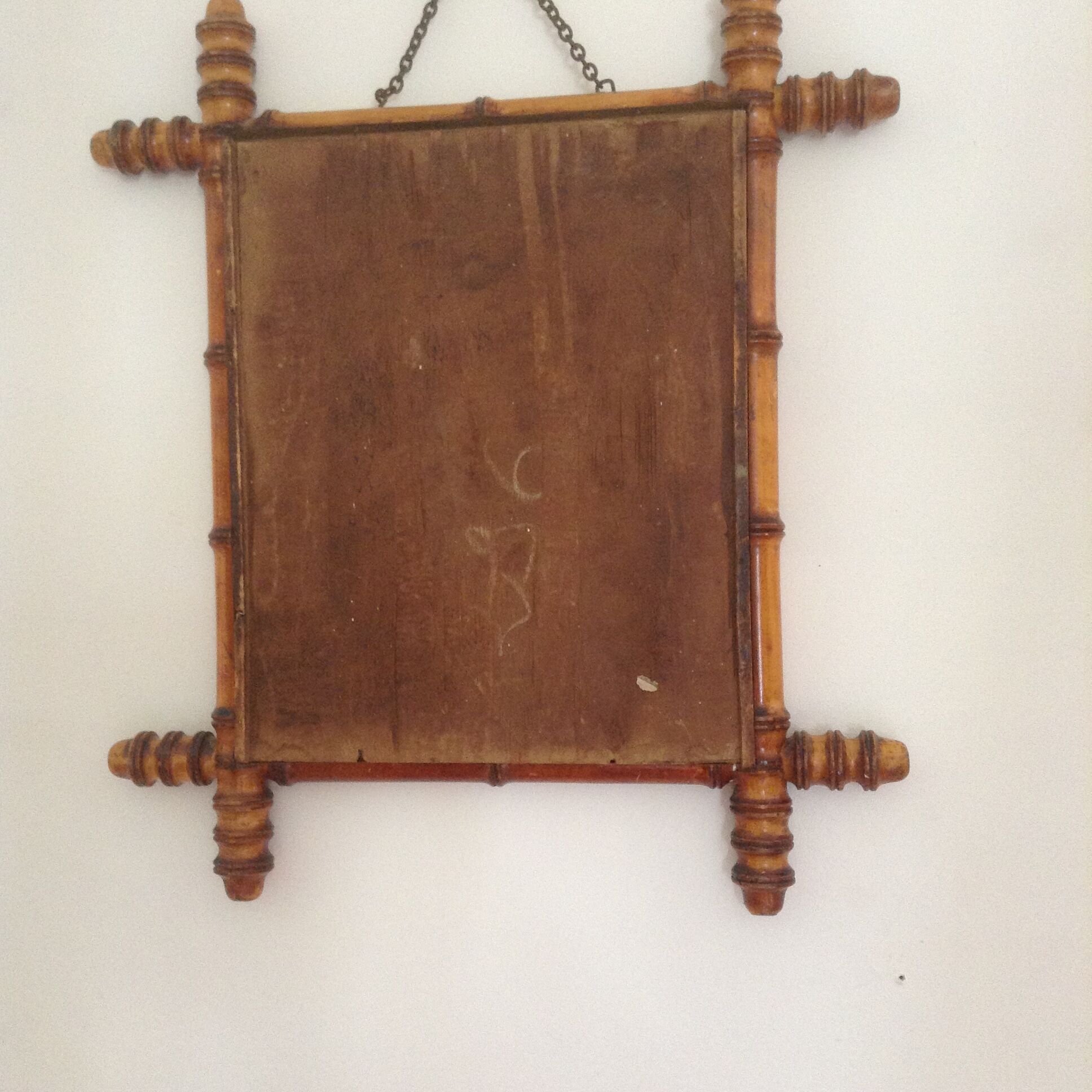 Vintage bamboo mirror of the 50s 50x43cm